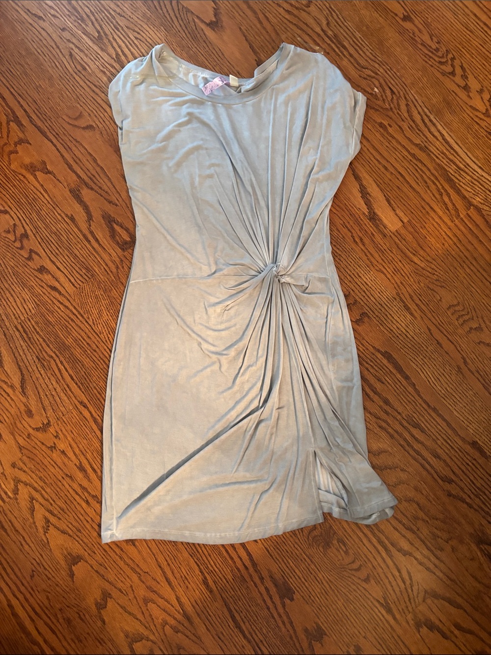 Alya Light Gray Knotted Mini Dress